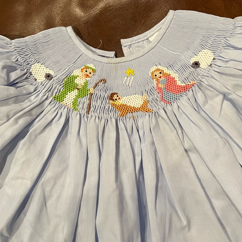 Remembering Nyugen Christmas Manger Smocked Dress